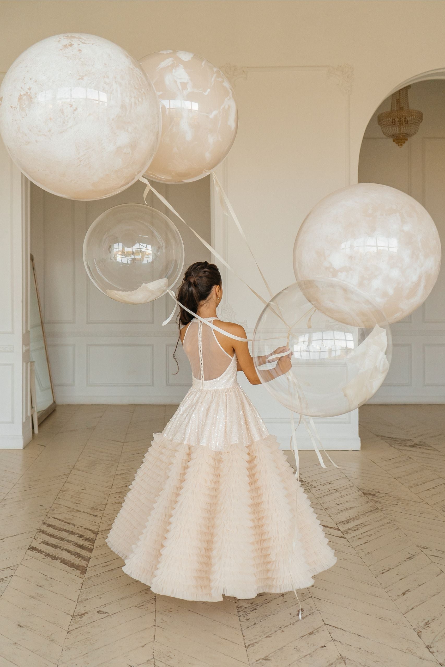 Robe Longue Cérémonie Fille – Haut Pailleté & Jupe Plissée | Mariage Communion