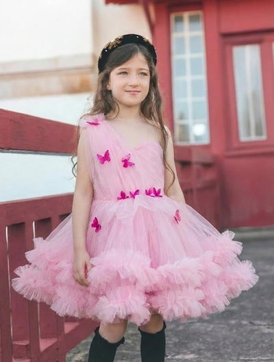Robe Élégance Rose Clair en Tulle – Robe Cérémonie Fille Princesse