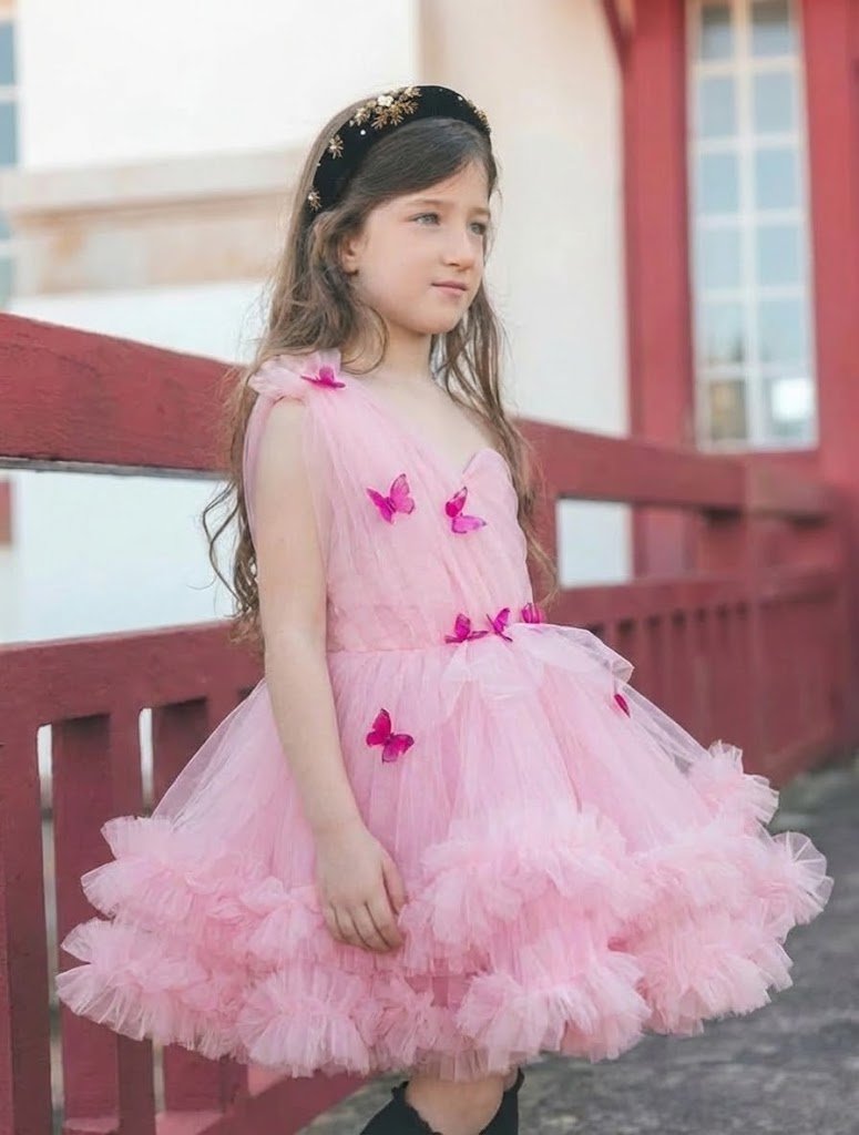 Robe Élégance Rose Clair en Tulle – Robe Cérémonie Fille Princesse