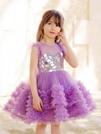 Robe Lavande Miroir en Tulle – Robe Cérémonie Fille