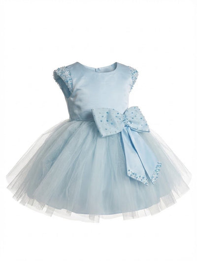 Robe Tutu Fille Bleu Perlé – Robe Princesse Enfant Tulle & Perles