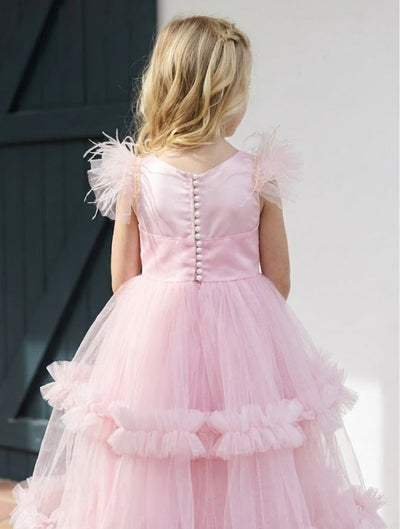 Robe Mesh Rose en Tulle – Robe Princesse Fille Cérémonie