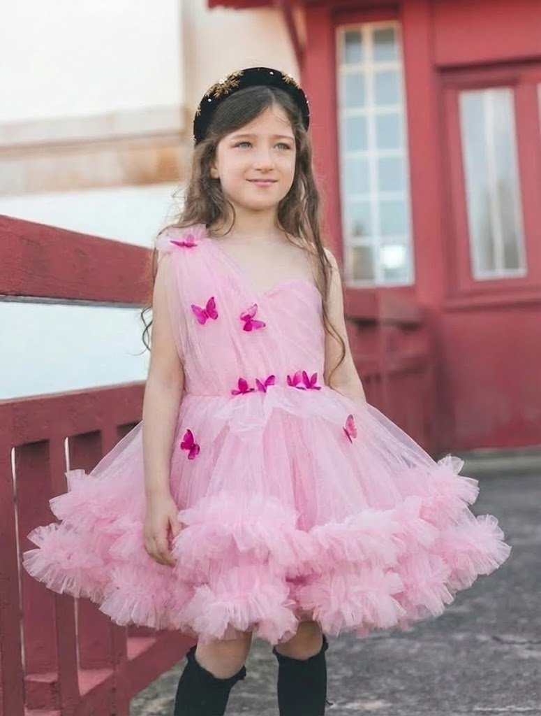 Robe Élégance Rose Clair en Tulle – Robe Cérémonie Fille Princesse